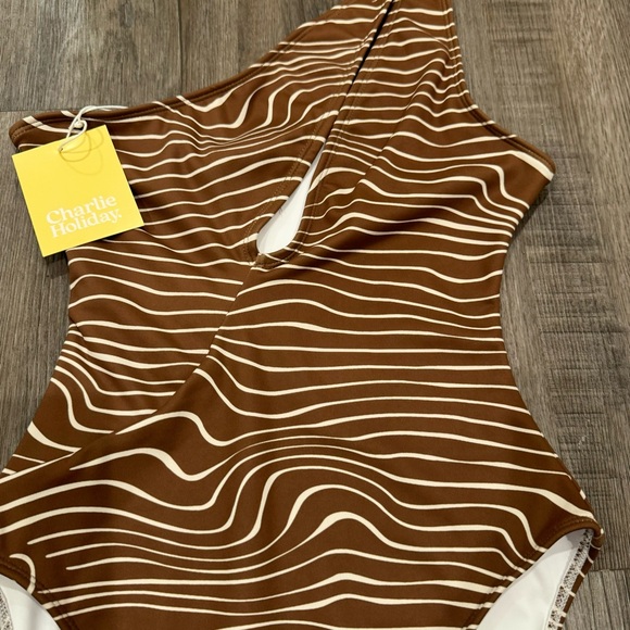 Charlie Holiday Anthropologie Lola One Piece Retro Zebra Swimsuit - Picture 6 of 8